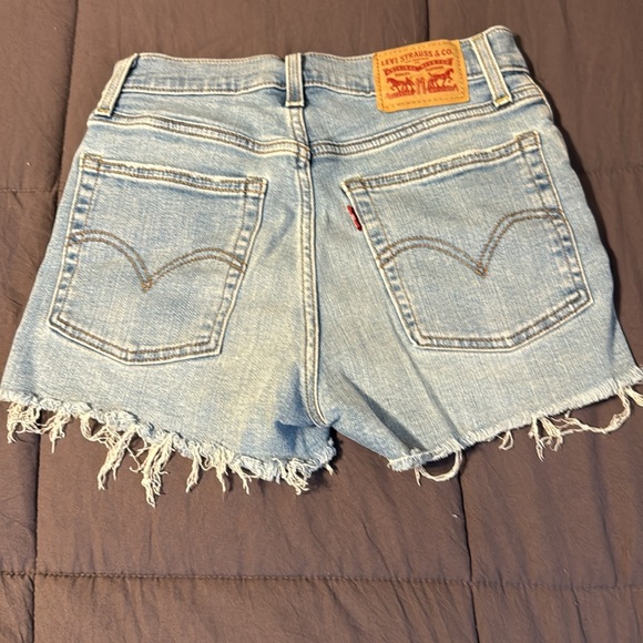 Levi Distressed Denim Blue Shorts - Picture 2 of 2